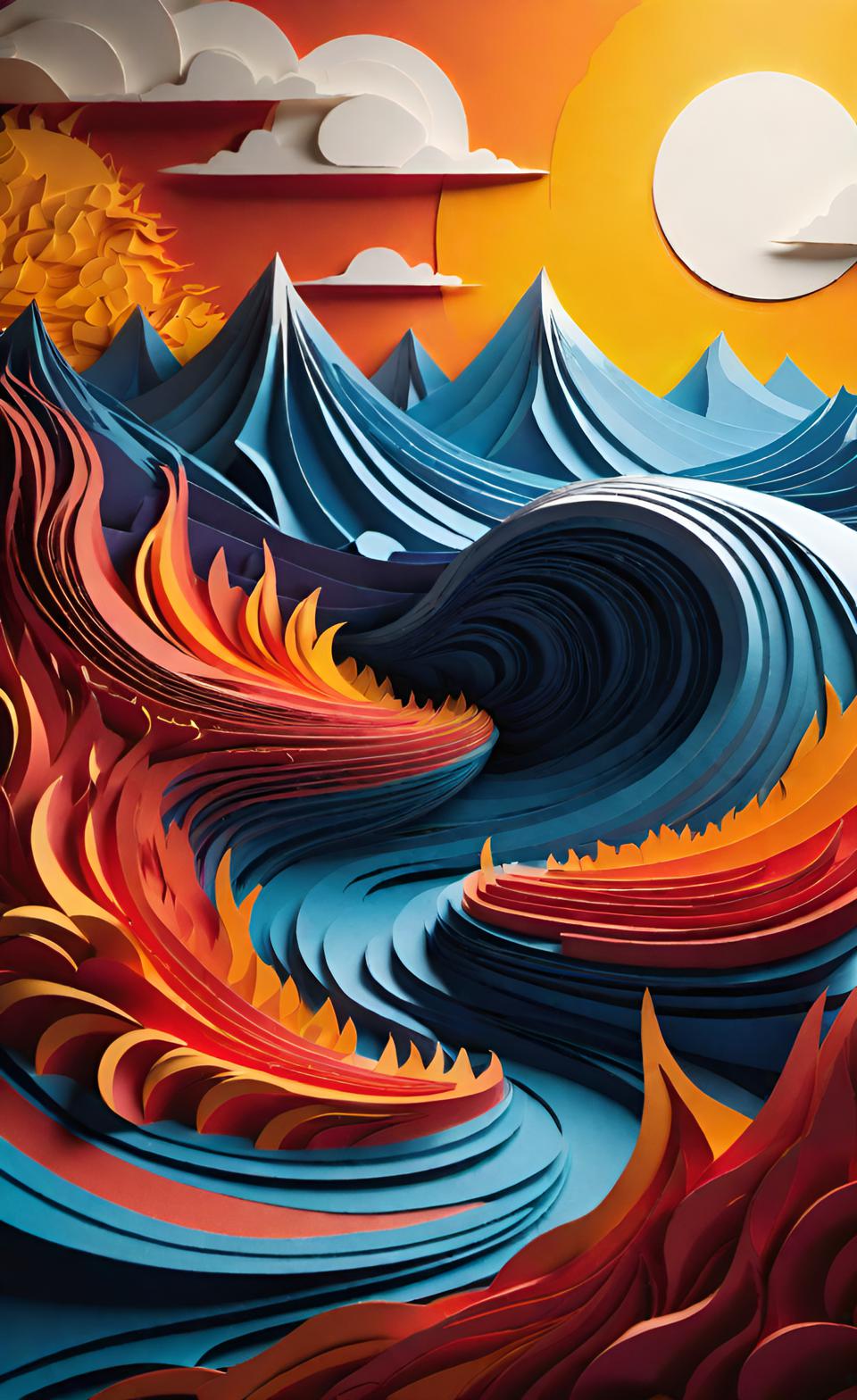 Radiant solar energy shapes heat, moisture, and turbulent flows. Transformations in the atmosphere