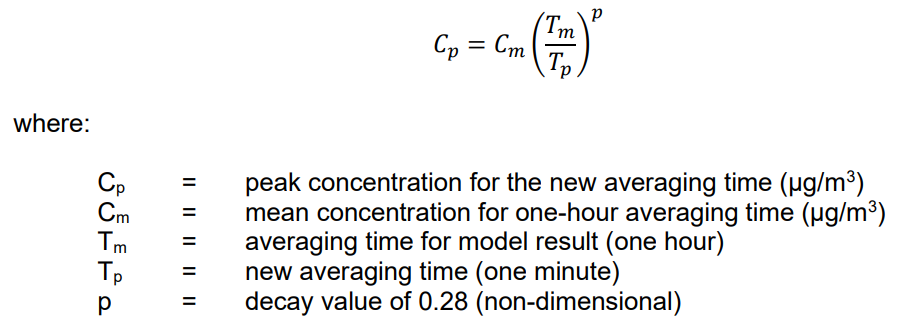 To convert concentrations from an hour to minutes, use the following power law equation. General time conversion algorithm for averages