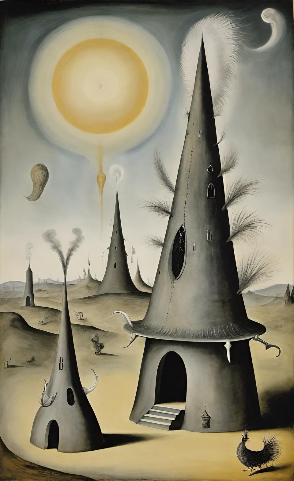 A majestic structure orchestrates a dry plume's beauty. Dealing with desert terrain