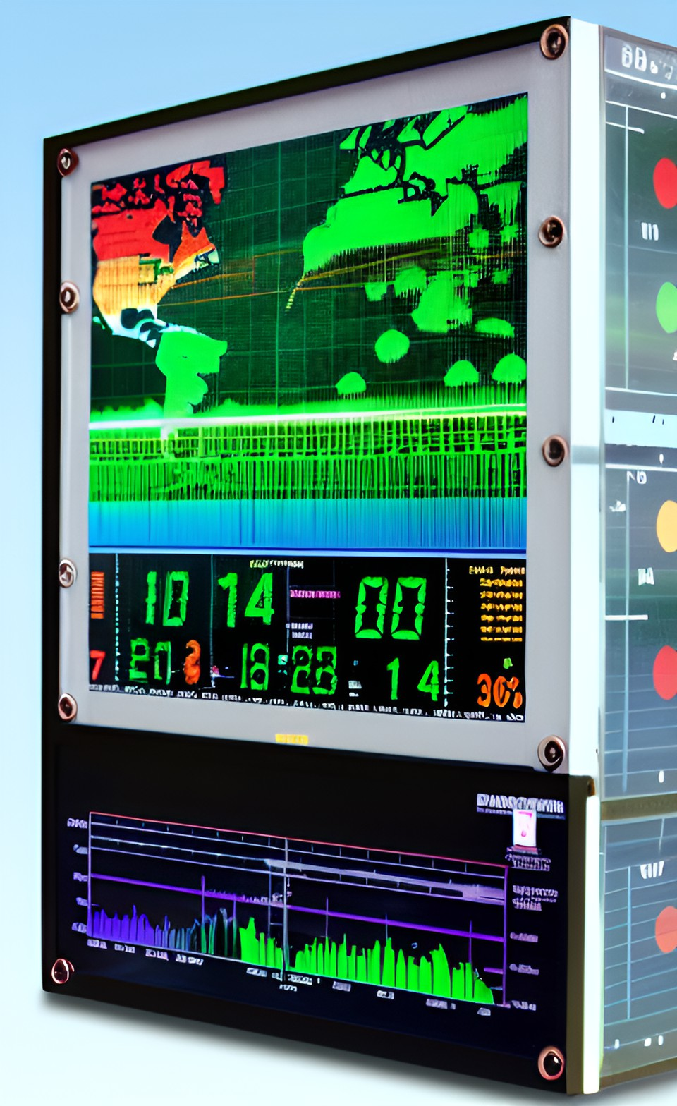 A futuristic radar data presentation