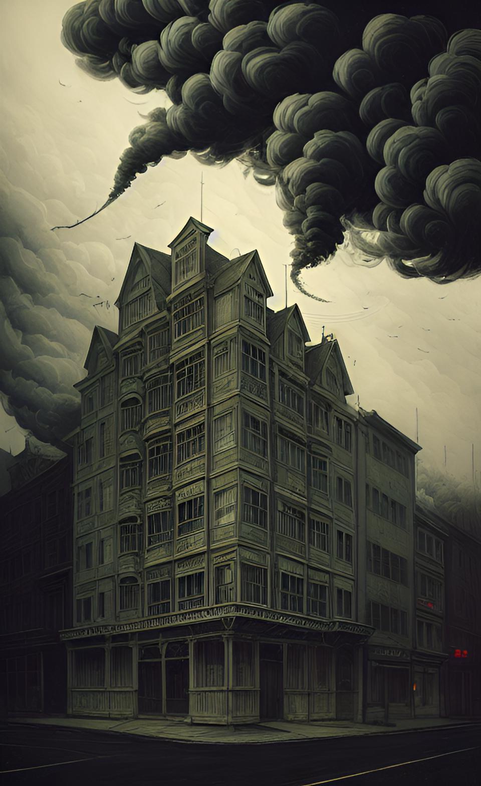 Smoke movement is adapted in accordance with building details Building data for air quality modelling