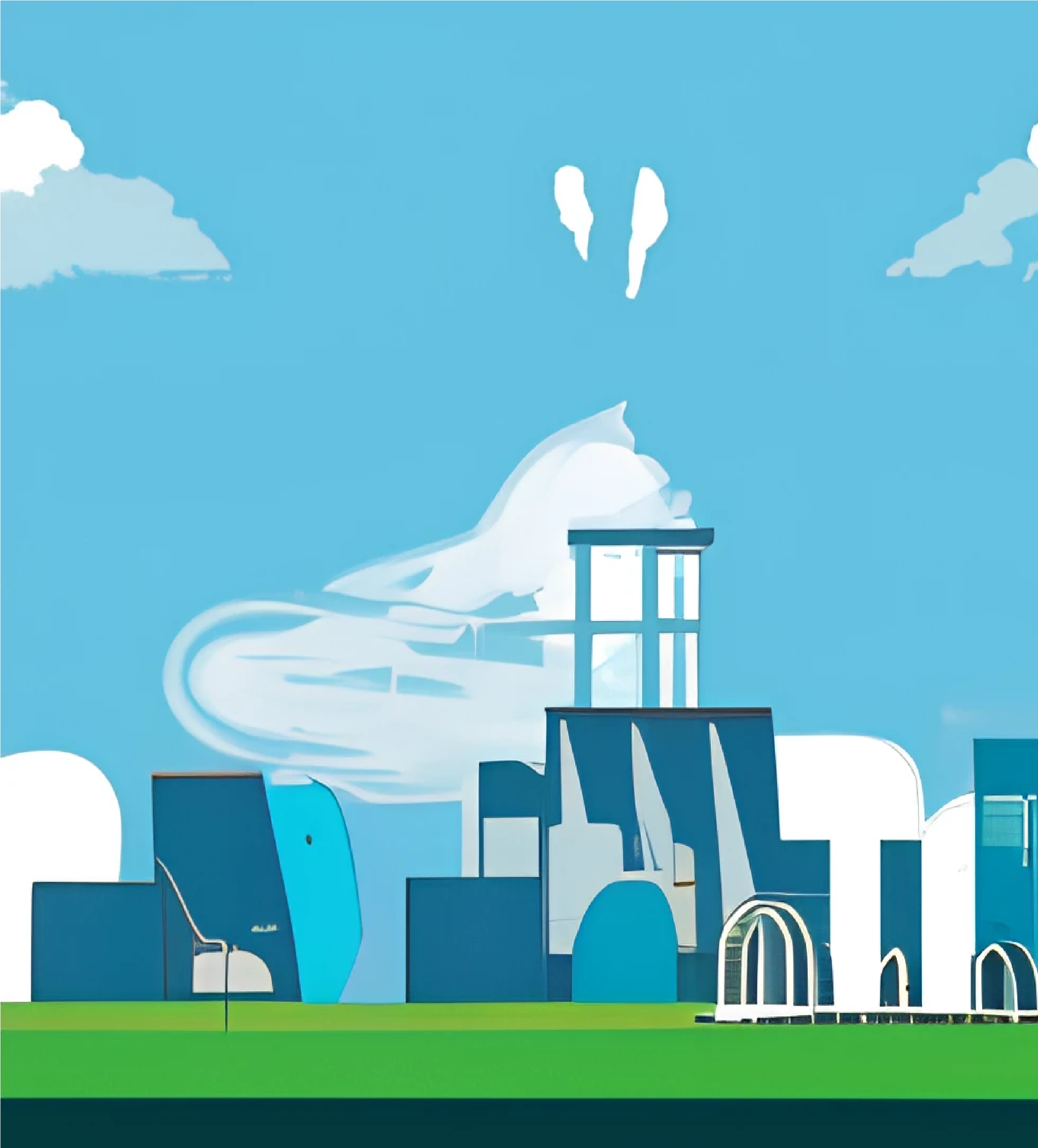 Clean industrial site on a clear day Industrial Clean up