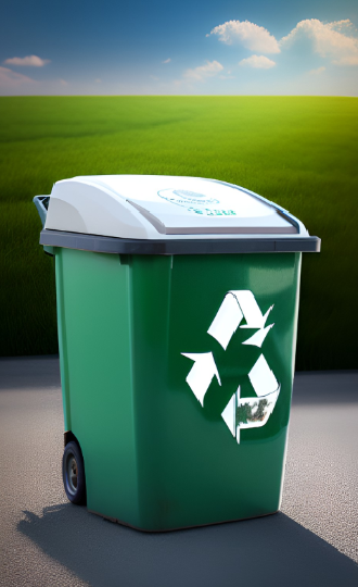 A bin for recycling materials