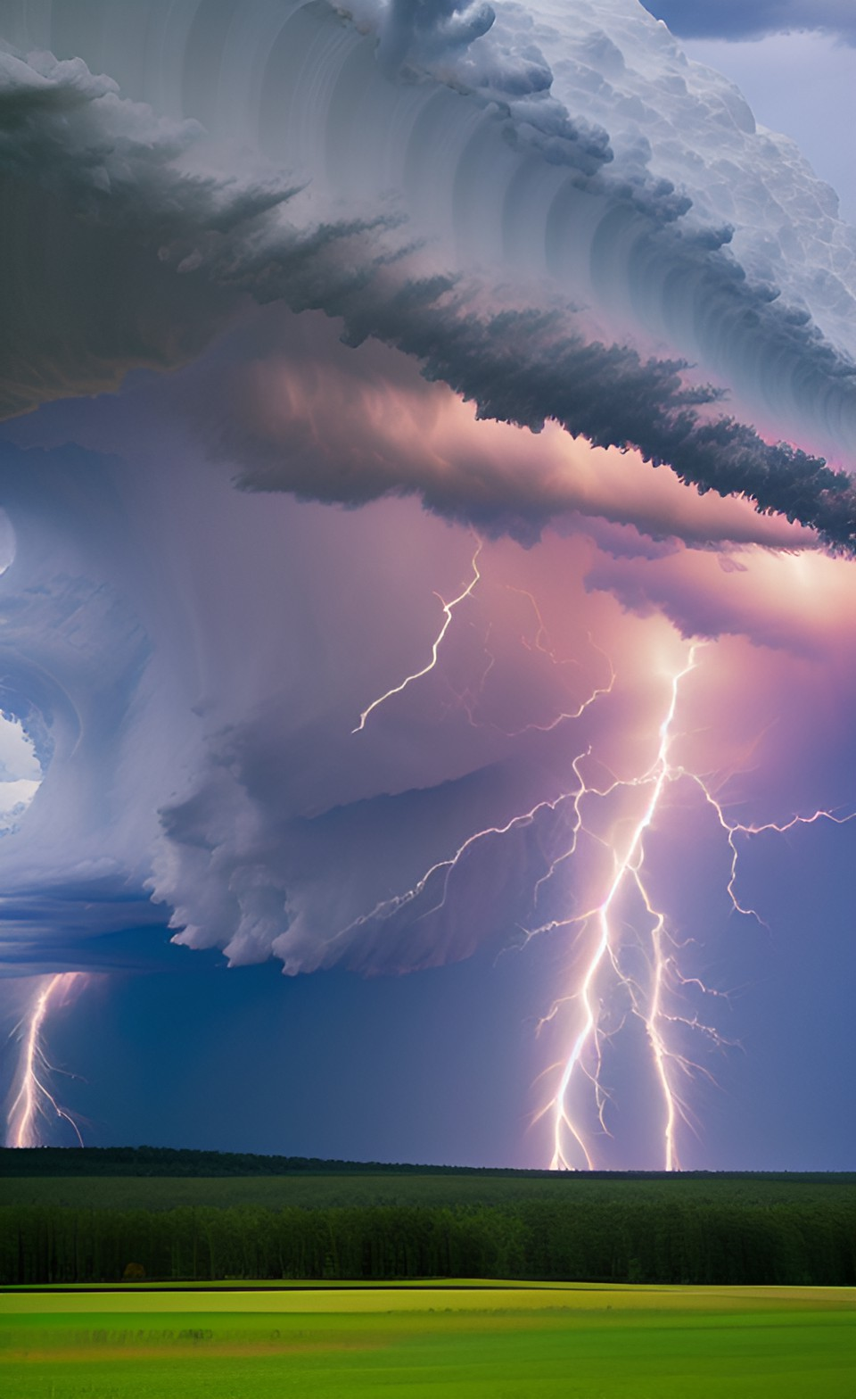 An artistic rendering of a thunderstorm