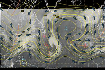 An unsettled weather map
