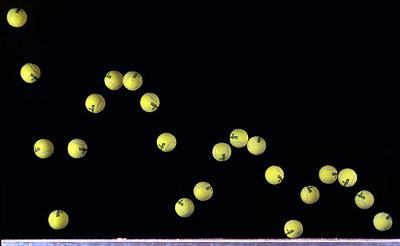 Typical bounce for a tennis ball