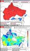 Canada - 30 day temperature forecast Example
