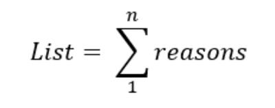 An list of reasons below ...